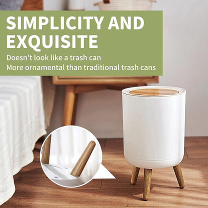 WanWanKa Mini White Plastic Trash Can, 2.6 Gallon Capacity, Slim Design, Anti-Odor, Easy to Clean, Suitable for Any Place | 10Liter Nordic Modern Waste Basket,Plastic Trash bin Suitable for Kitchen, Bathroom, Bedroom, Living Room, Office, Outdoor