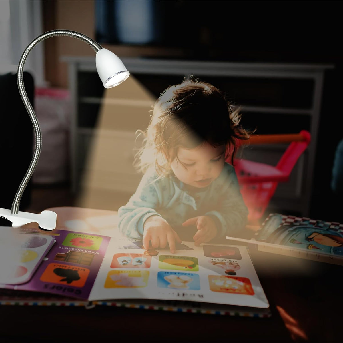 LALISU Desk lamp Eye-Caring Table Lamps, 360°Rotation Gooseneck Clip Lamp