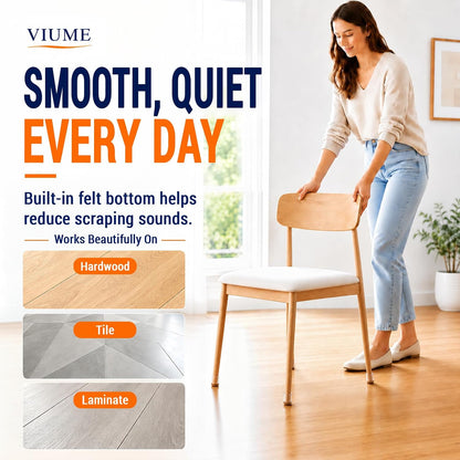 VIUME 24 Pcs Chair Leg Floor Protectors for Hardwood Floors Round | Silicone Covers Felt Pads Furniture Leg Caps Anti-Scratch Reduce Noise Fit (1-5/16" to 2")