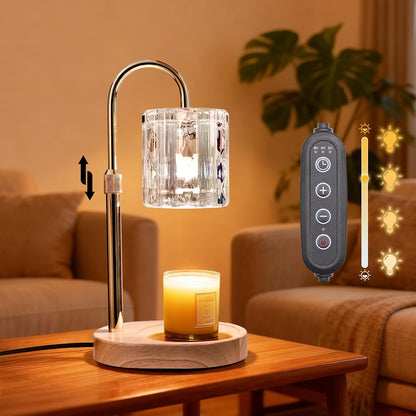 Candle Warmer Lamp with Timer & Dimmer, Birthday Gifts for Women Mom, 4-Level Dimmable Flower Heat Lamp for Jar Candles, Adjustable Height, House Warming Gifts, Home Decor (Purple