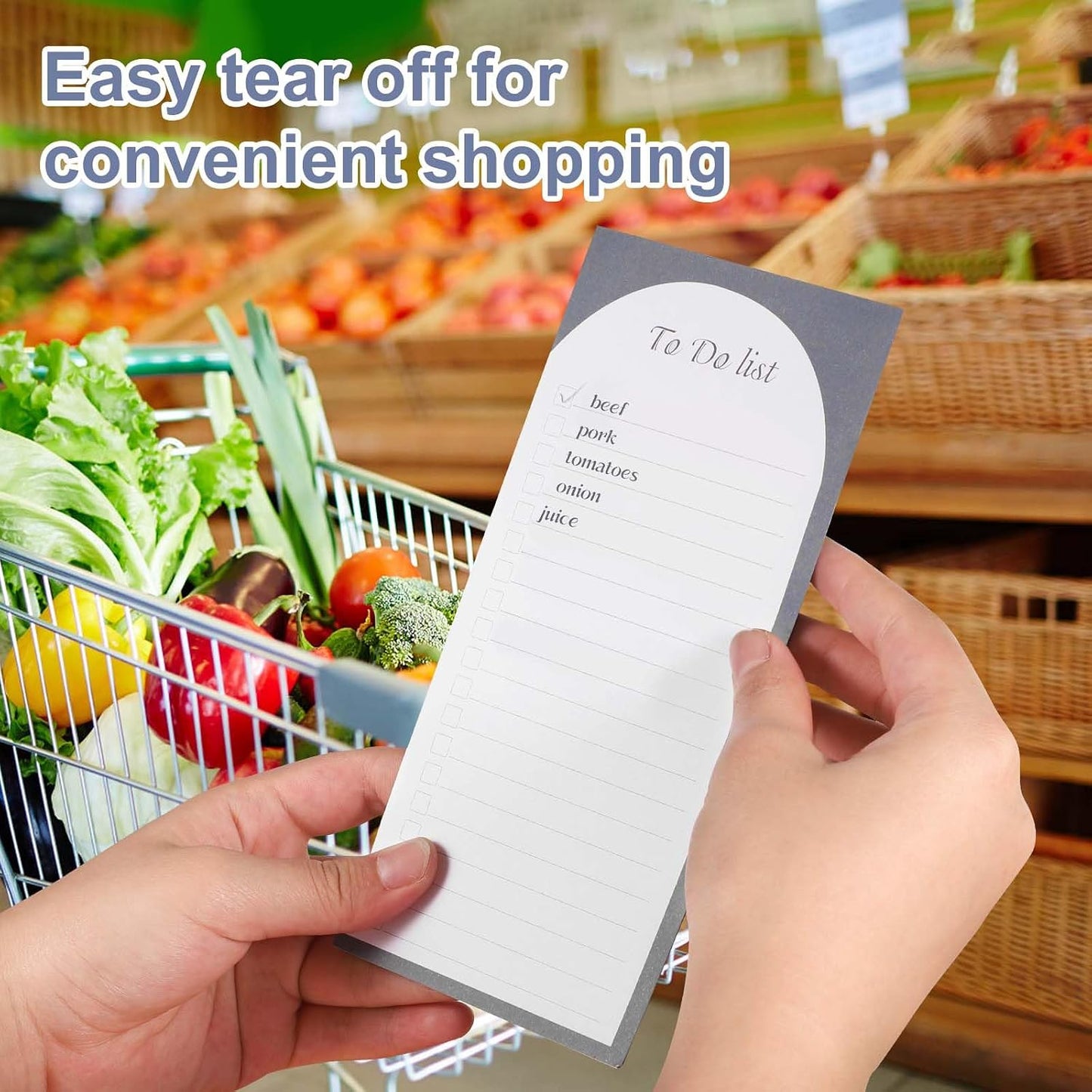 Thboxes 4 Pack Magnetic Note Pad for Fridge with Pen Holder, Totally 200 Sheets Grocery List Magnet Pad for Refrigerator Magnetic Shopping List Pad（Fruit Design） | Full-Back Magnet, 80Gsm FSC-certified Paper, School Office Home Supplies Grocery List