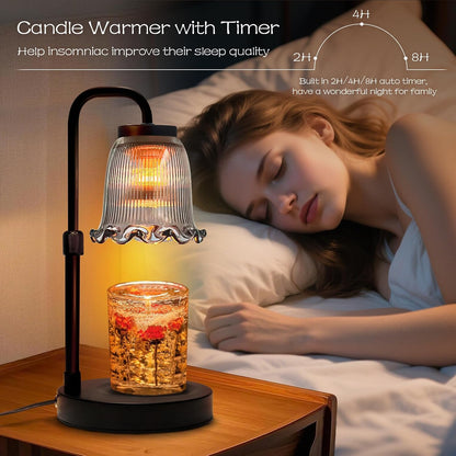 Adjustable Candle Warmer Lamp with Timer: Mothers Day Gifts Lamp fits All Candle Jar Home Decor - Wax Warmer for Scented Wax - Birthday Gifts for Women