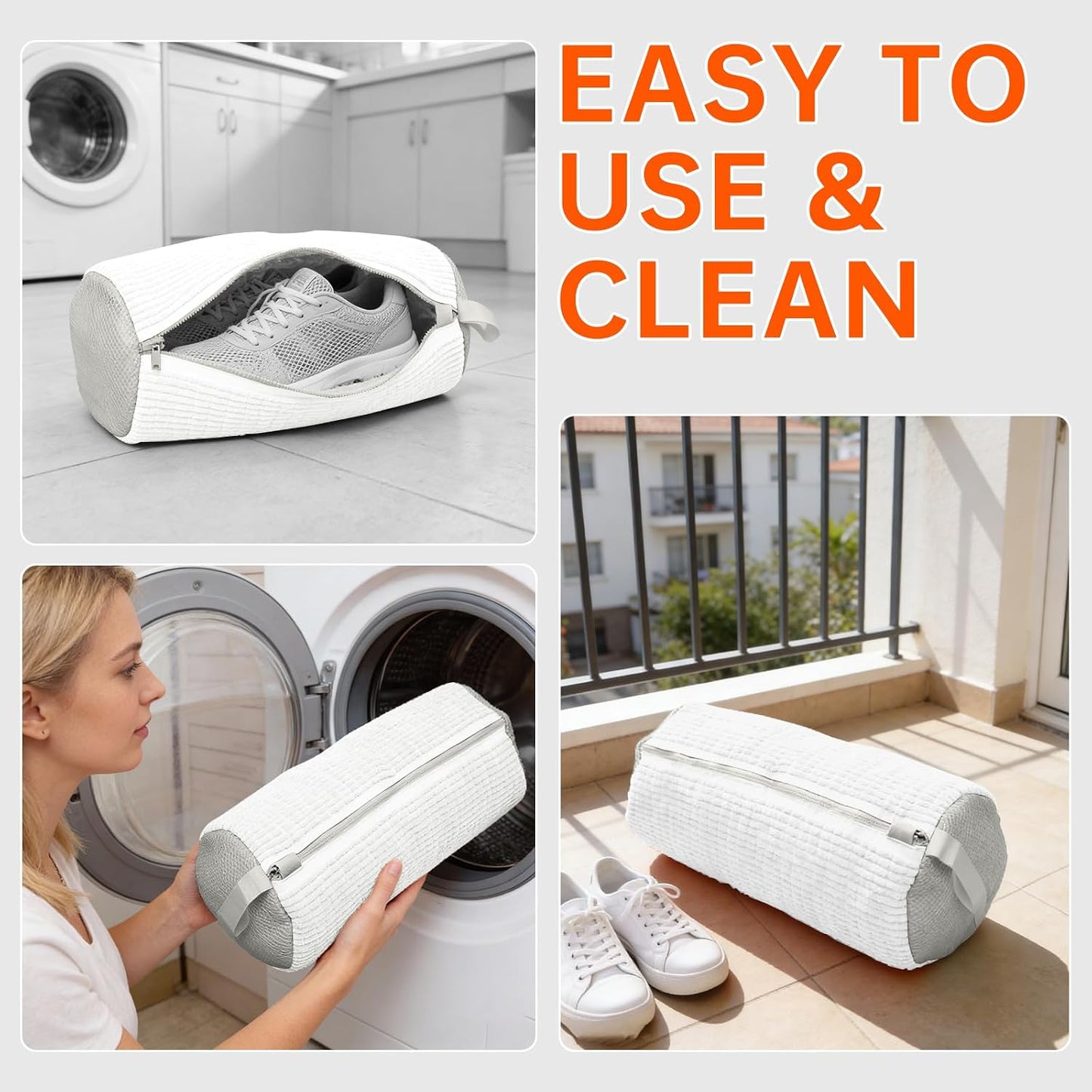 1PCS Blue Shoe Washing Machine Bags for All Shoe Types | Deep Cleaning,Reusable and Durable,Safeguarding Shoes from Scuffs and Deformation,Tear-Resistant Chenille Fabric