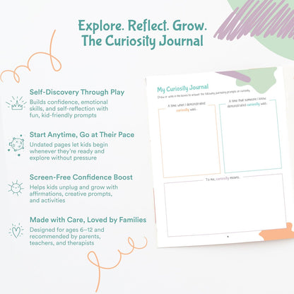 Sonder Kids Wellness Gratitude Journal - Kids Journal for Girls and Boys, Hands-On Activities like Crosswords, Coloring and Nature Prompts, Undated, Ages 6-12, 56 pages