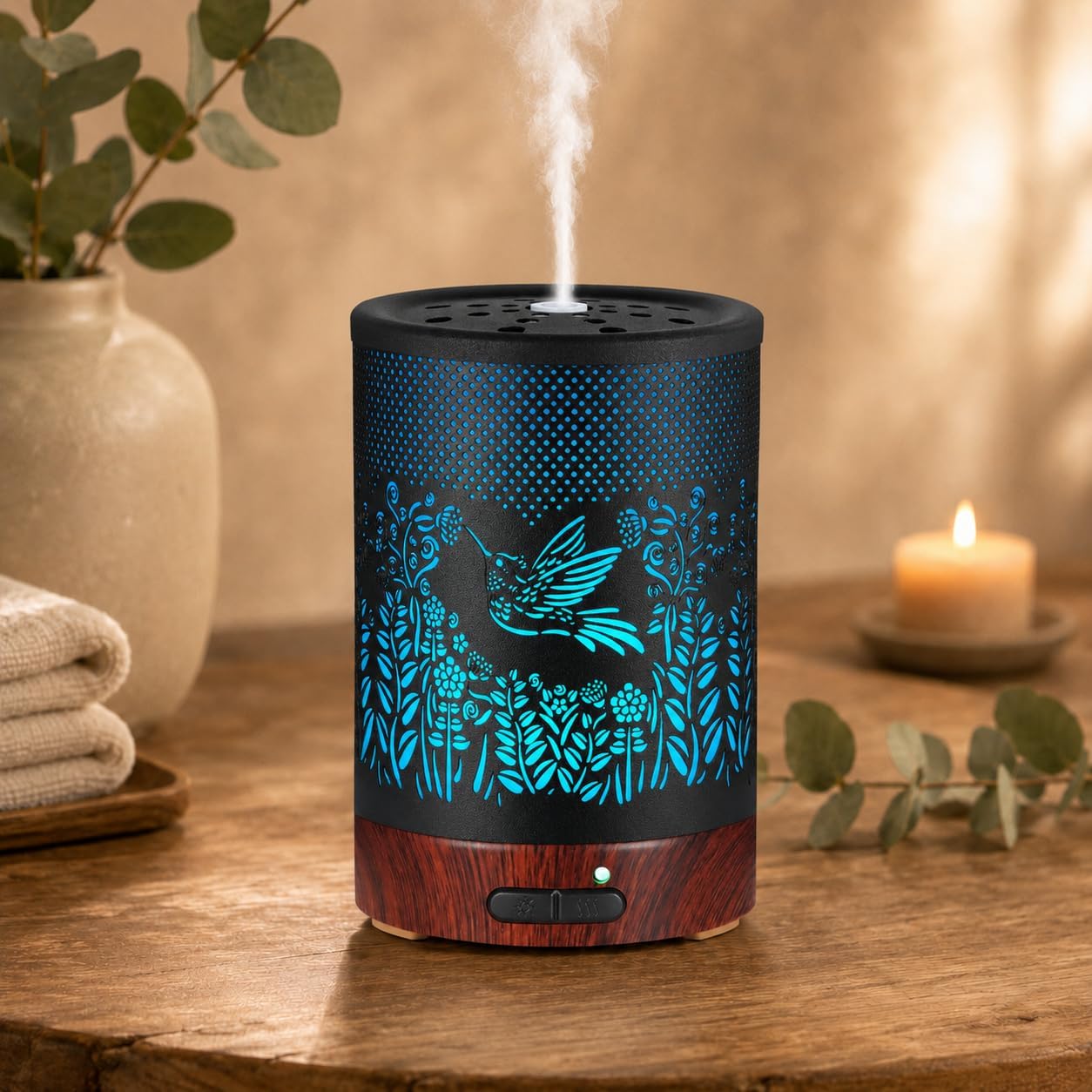 Tree Essential Oils Diffuser for Home 150ML Aromatherapy Diffuser | Birthday Gifts for Women mom,Metal Cool Mist Humidifier with 7 Colors Lights Waterless Auto Off Air Diffusers