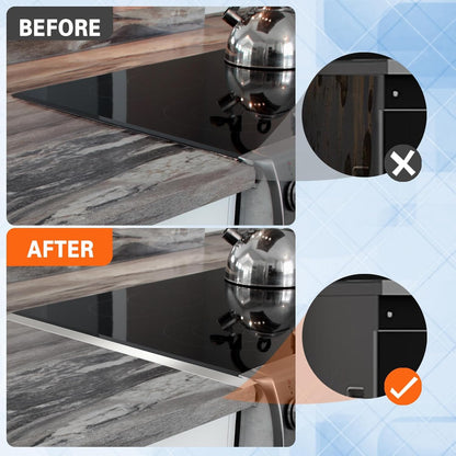 Stove Gap Covers Stainless Steel, 2 Pack Stove Gap Filler Easy Retractable Length 13.8" to 27.5", Width 0.79" Stove Gap Guards Range Trim Kit, Heat Resistant Guard Between Stove Top & Counter