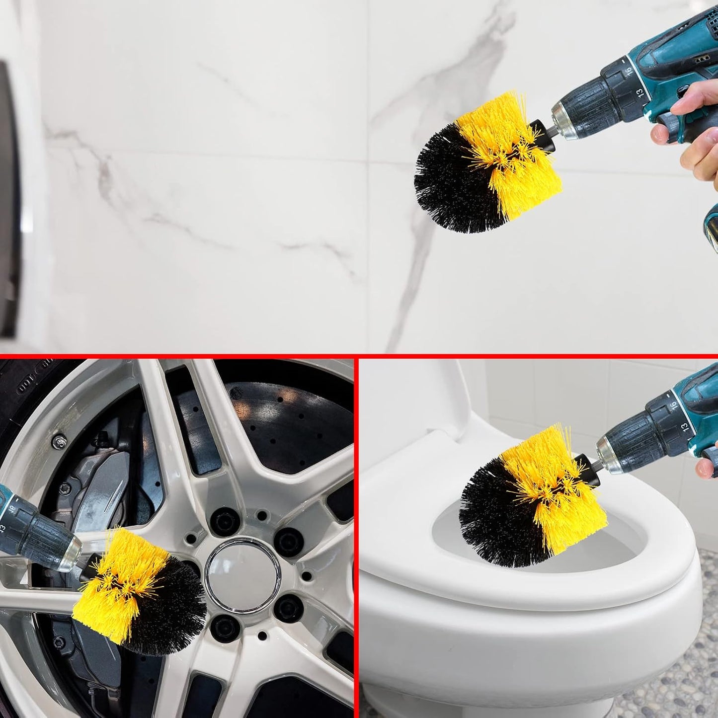 Drill Brush Nylon Drill Brush Attachment Electric Power Scrubber Scrub Attachment Multi Purpose Cleaning Supplies for Bathroom Surfaces Tub Grout Shower Kitchen Tile Auto Car