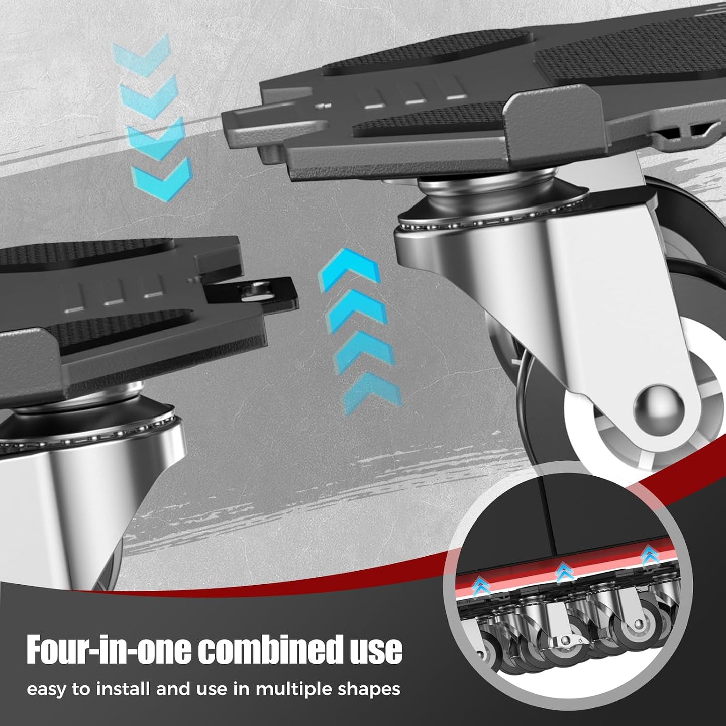 Kavlium Heavy Duty Furniture Dolly,5-Wheel Furniture Movers,5.3 Inch | Carbon Steel Dolly with Lifter Tool and 360° Casters for Moving Sofas,Refrigerators,Cabinets and Other Heavy Furniture.