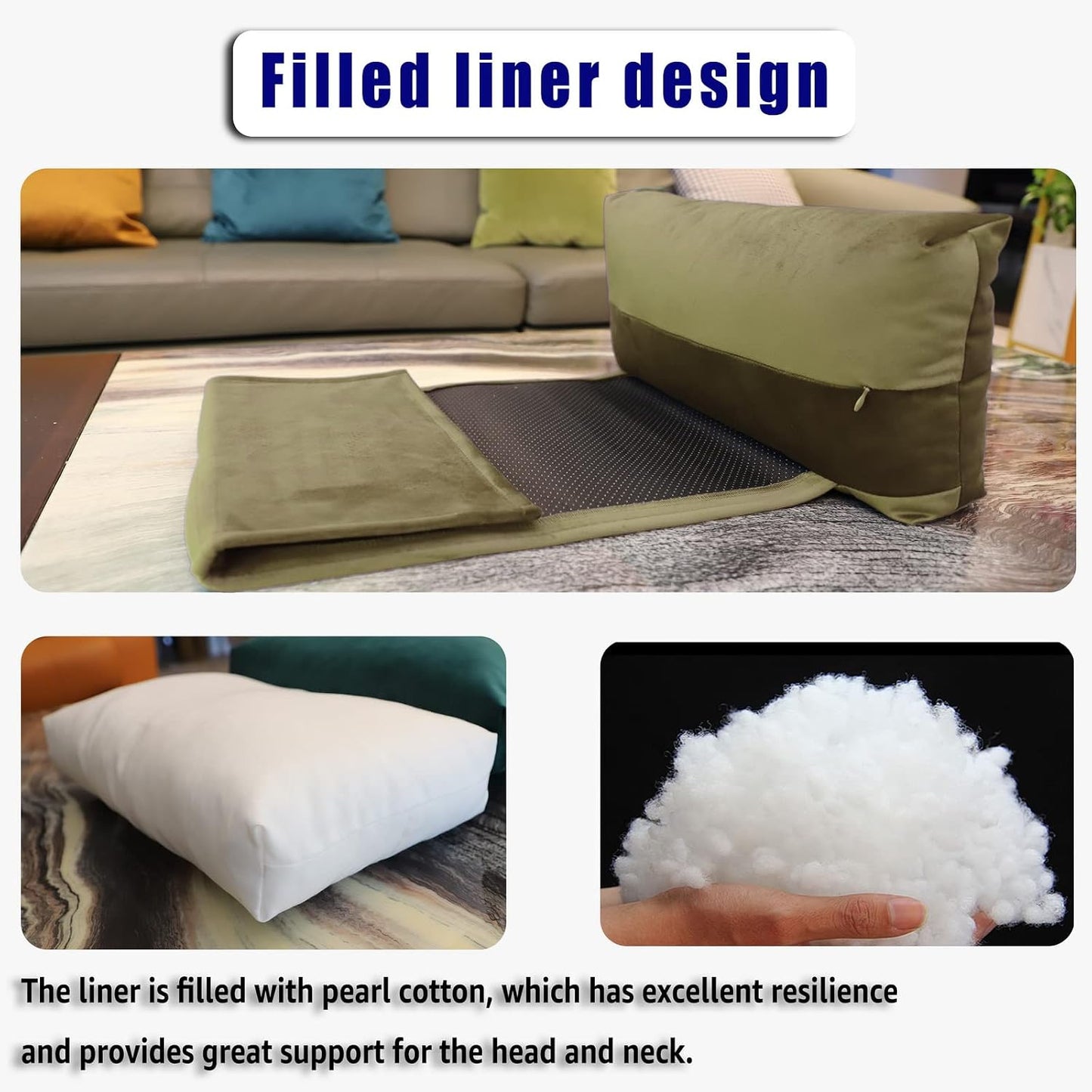 Adjustable Headrest Pillow for Recliners and Armchairs - Non-Slip Velvet Cushion for Neck Support and Pain Relief (Gray)