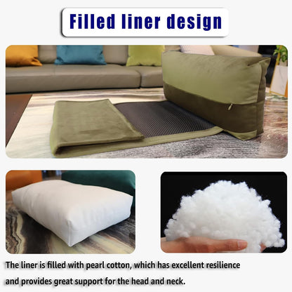 Adjustable Headrest Pillow for Recliners and Armchairs - Non-Slip Velvet Cushion for Neck Support and Pain Relief (Gray)