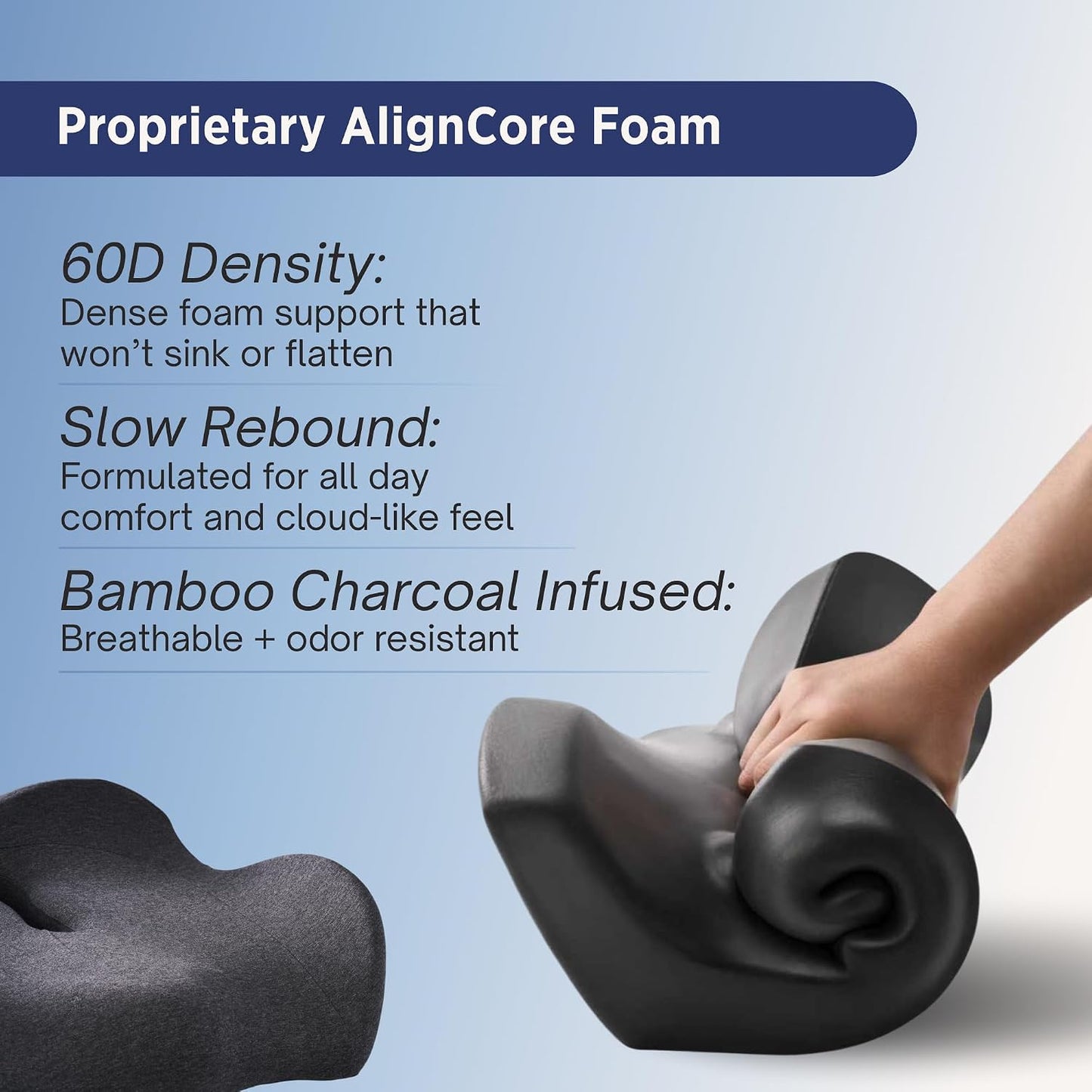 The Forme Cushion - Premium Ergonomic Lumbar Support Pillow | Lower Back Pain Relief Cushion with Adjustable SpineAlign™ Bolster and Dense Memory Foam for All-Day Comfort