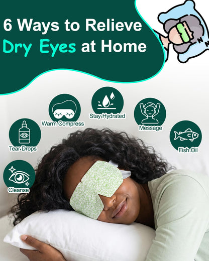 16 Packs Steam Eye Masks for Dry Eyes, Self Heating Warm Compress Unscented
