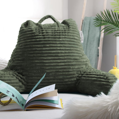 Clara Clark Reading Pillow for Bed Adult – Back Pillow for Sitting in Bed, Standard Bed Pillows for Sitting Up, Foam Chair Pillow, Sage Green Rest Pillow