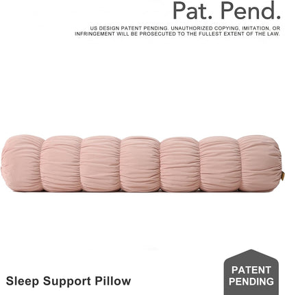Pat. Pend. Long Bolster Pillow for Bed, 39 Inch, Misty White