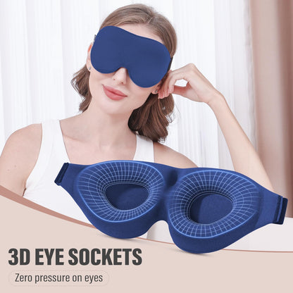 YIVIEW Sleep Mask for Side Sleeper, Complete Light Blocking 3D Sleeping Eye Mask, Soft Breathable Eye Cover for Women Men, Relaxing Zero Pressure Night Blindfold | Soft Breathable Eye Cover for Women Men, 3D Sleeping Eye Mask Black, Relaxing Travel