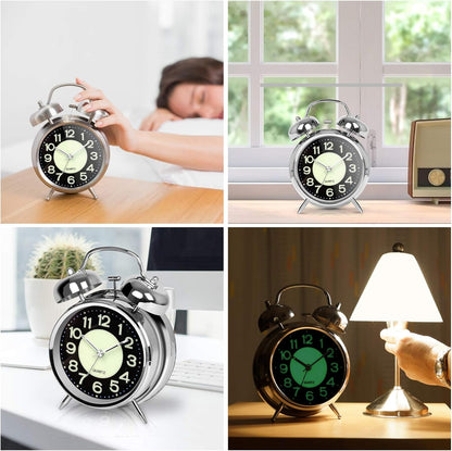 AYRELY® Super Loud Alarm Clock for Heavy Sleepers, 4.5 Inch Twin Bell Retro