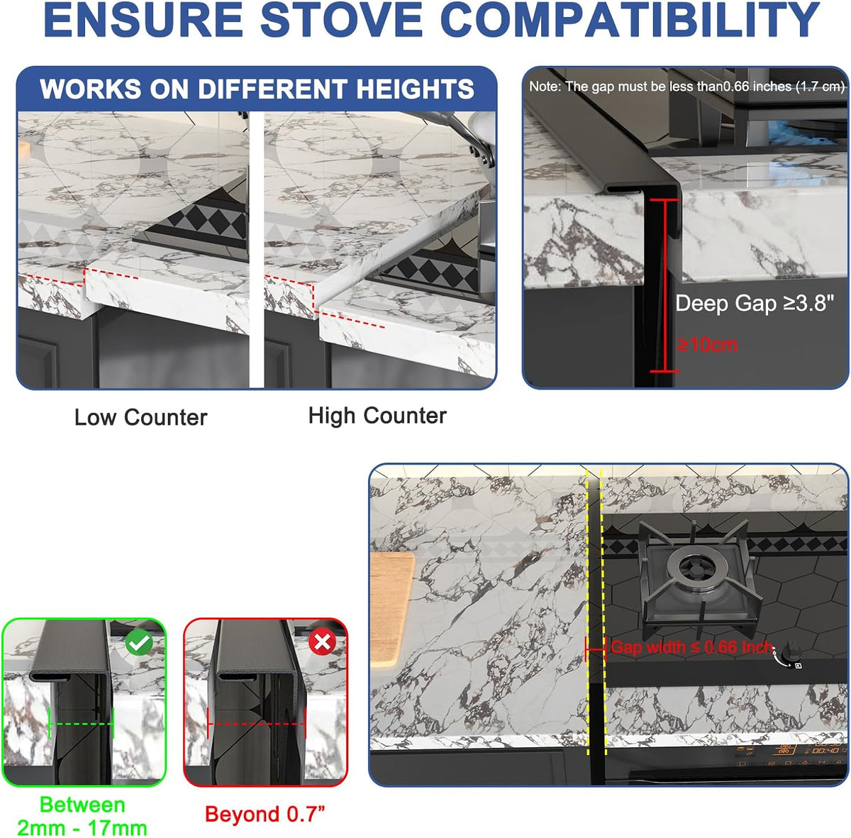 Stove Gap Covers Stainless Steel, Stove Gap Guard Between Stove and Counter