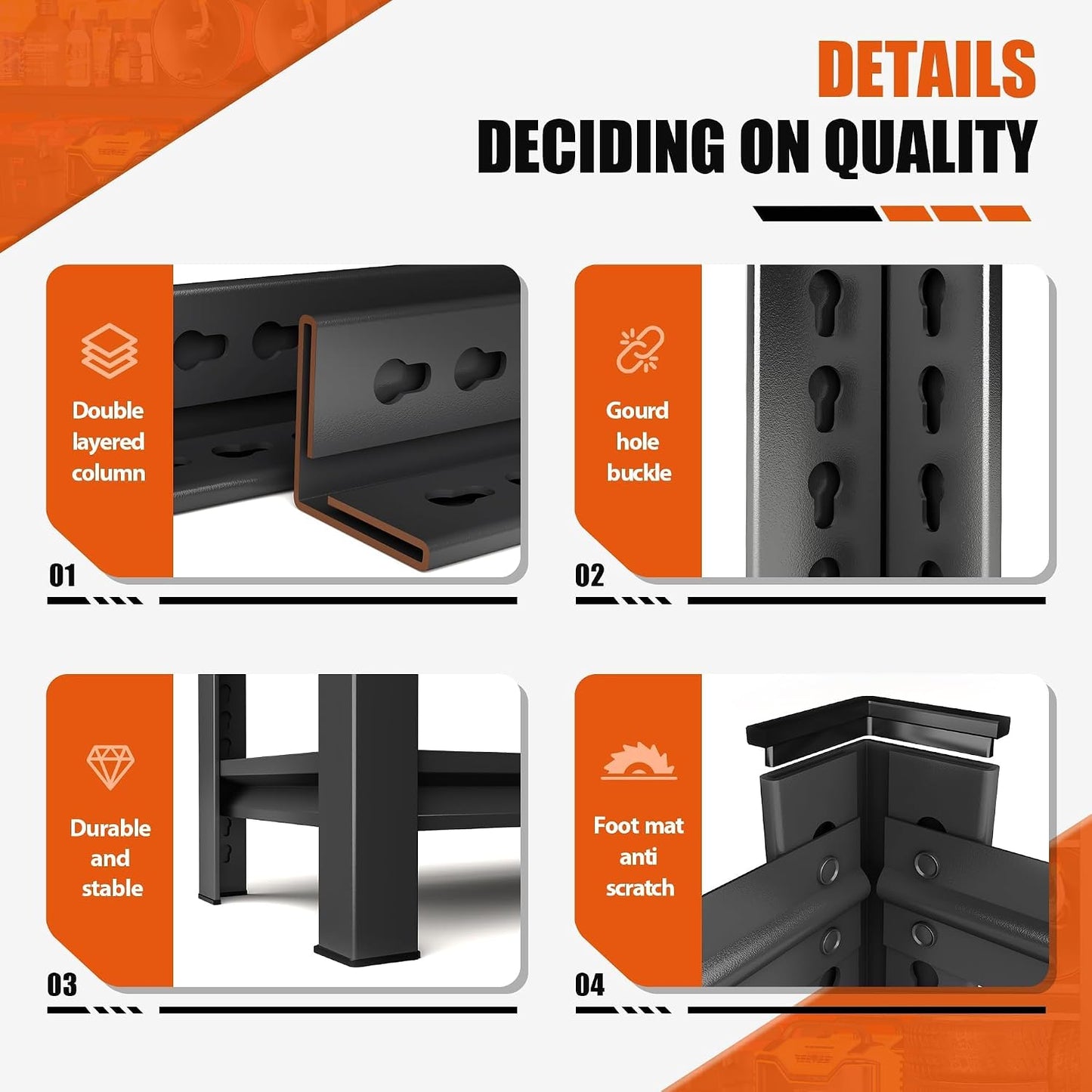 4 Tier Over the Washer Storage Shelf, Metal Washing Machine Shelf, Heavy Duty Laundry Shelf for Over Washer or Dryer, Black (63" H x 45.3" W x 19.7" D)