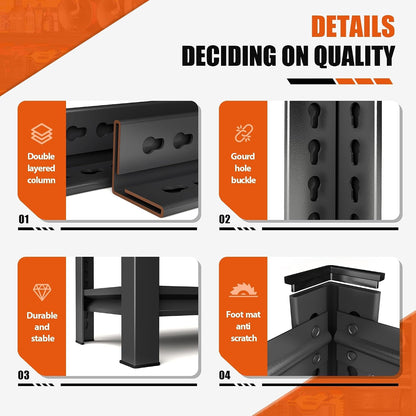 4 Tier Over the Washer Storage Shelf, Metal Washing Machine Shelf, Heavy Duty Laundry Shelf for Over Washer or Dryer, Black (63" H x 45.3" W x 19.7" D)