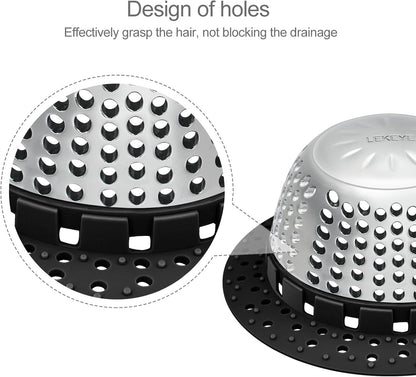 LEKEYE Drain Hair Catcher/Bathtub Drain Cover/Drain Protector for Pop-Up & Regular Drains(Patented Product)