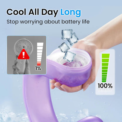 Neck Cooler for Hot Weather, Reusable Wearable Ice Water Neck Wrap with Wide Mouth for Ice Cubes, U-Shaped Cooling Neck Pack for Summer Heat, Outdoor Work, Sports, Travel & Hot Flashes, Blue