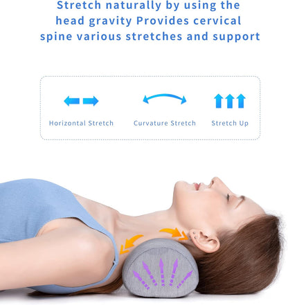 Bespilow Small Neck Roll Pillow for Sleeping, Neck Pillows for Pain Relief | Travel Cervical Support Pillow for Bed Sleep, Round Contour Memory Foam Bolster for Back Sleepers, Breathable Cover, Odorless