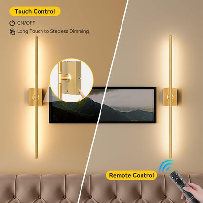 Battery Operated Wall Sconces Set of 2, Remote Control, 10000mAh, Black