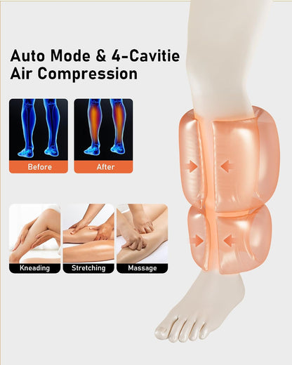 QUINEAR Cordless Calf Massager with Heat and Compression, Leg Massager for Circulation and Pain Relief, Portable Leg Massager with 3 Intensities & 3 Modes, Fast Recovery for Swelling, RLS