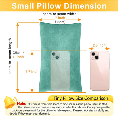 1 MIDDLE ONE 2 Pack Small Pillow, Memory Foam Mini Pillow 11 X 7 Inches for Travel, Sleeping, Nap and Neck, Knee, Lumbar Support, Tiny Cushion for Pet, Dogs (Grey)