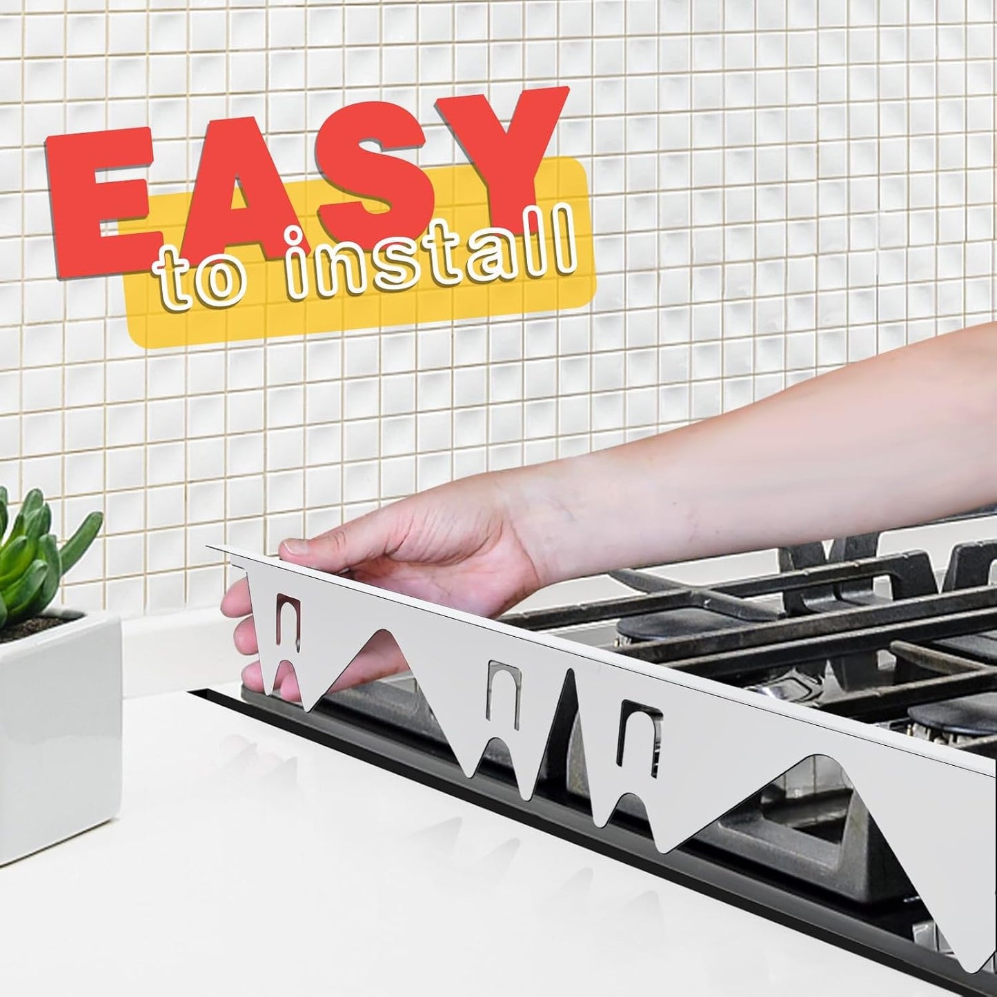 Stove Gap Covers Stainless Steel, 2 Pack Stove Gap Filler Easy Retractable Length 13.8" to 27.5", Width 0.79" Stove Gap Guards Range Trim Kit, Heat Resistant Guard Between Stove Top & Counter
