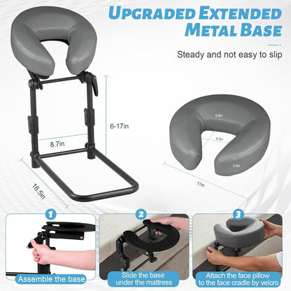 Massage Headrest for Bed, Head Holder & Face Cradle with Face Down Pillow