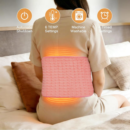 Electric Heating pad for Back Neck Shoulder Knee Arms Legs- Electric Heat Pads with 6 Heat Settings & Auto Shut Off Heat Heating Pad for Birthday Mother Father Girl Men Women