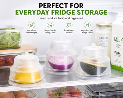 Dependable Industries inc. Essentials Lemon Keeper Container Onion Saver Avocado Holder Silicone Collapsible Produce Saver Food Storage BPA Free