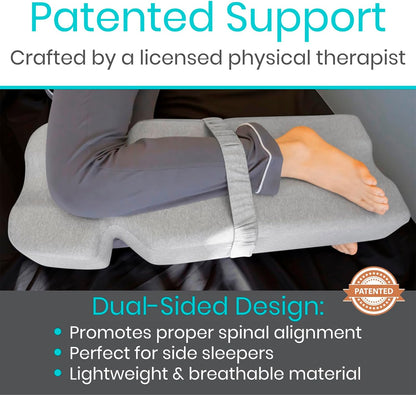 Xtra-Comfort Leg Pillow for Side Sleeping - Hip Pain Pillow for Between Legs - Memory Foam Wedge for Hip, Knee, Back Relief, Pregnancy, Sciatica - Orthopedic Breathable, Machine Washable Cover | Legs - Memory Foam Wedge for Hip, Knee, Back Relief,