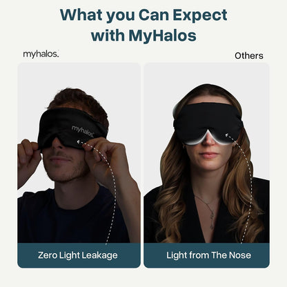 MyHalos 3D Mulberry Silk Sleep Mask, Blackout Eye Mask for Women & Men