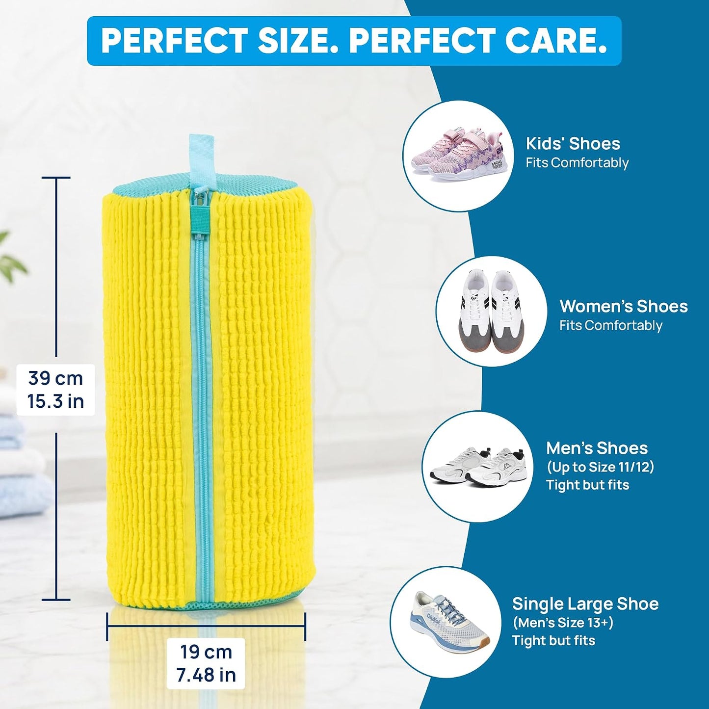 Kalitease Shoe Washing Bag – 2Pcs Reusable Shoe Laundry Bags for Sneakers, 360° Deep Cleaning, Secure Lock Sneaker Washing Machine Bag with 6 Deodorizer Balls & Shoe Trees (white)