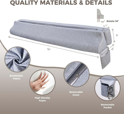 Bed Wedge Gap Filler Queen Size, Wedge Pillow for Headboard Gap, 60×10×6 in