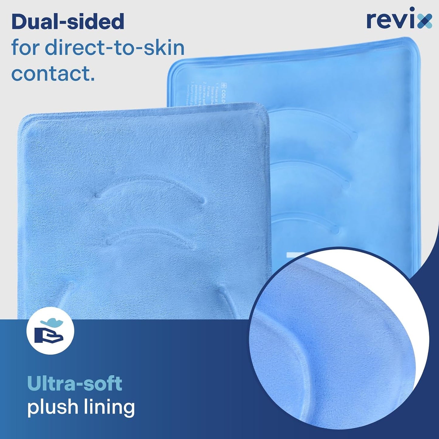 REVIX XL Knee Ice Wrap Around Entire Knee, Gel Ice Pack for Muscle Ache, Cold Pack to Reduce Discomfort and Promote Flexibility, Soft Plush Linings, Purple
