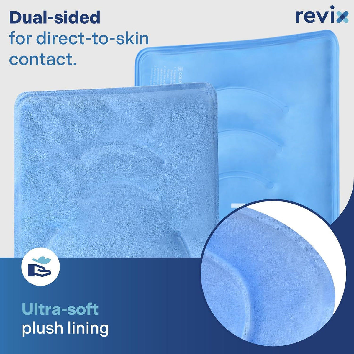 REVIX XL Knee Ice Wrap Around Entire Knee, Gel Ice Pack for Muscle Ache, Cold Pack to Reduce Discomfort and Promote Flexibility, Soft Plush Linings, Purple