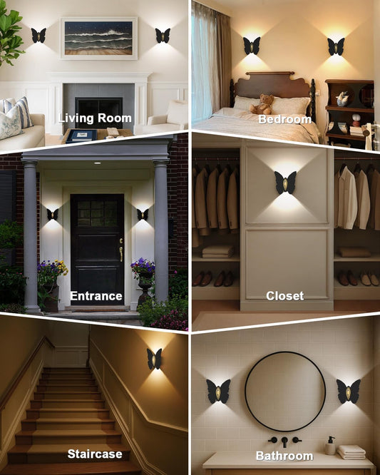 Eneru Motion Sensor Wall Sconce Set of 2, Rechargeable Wall Lights, Indoor