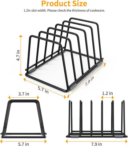 Cutting Board Organizer Kitchen Organizer Rack for Cutting Board, Bakeware, and Cookie Sheet, 5-Slot Heavy-Duty Steel Cookware Holder,Rust-Resistant with Anti-Slip Feet (1, Small)