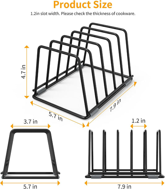 Cutting Board Organizer Kitchen Organizer Rack for Cutting Board, Bakeware, and Cookie Sheet, 5-Slot Heavy-Duty Steel Cookware Holder,Rust-Resistant with Anti-Slip Feet (1, Small)