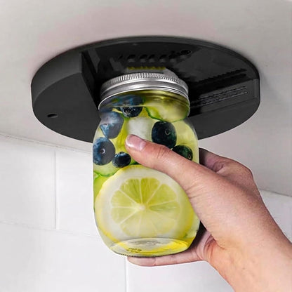 Under Cabinet Jar Opener for Seniors with Arthritis - One-Handed Bottle & Lid Opener for Weak Hands - Easy Grip Kitchen Gadget for Stubborn Lids, V-Shape Gripper (White)
