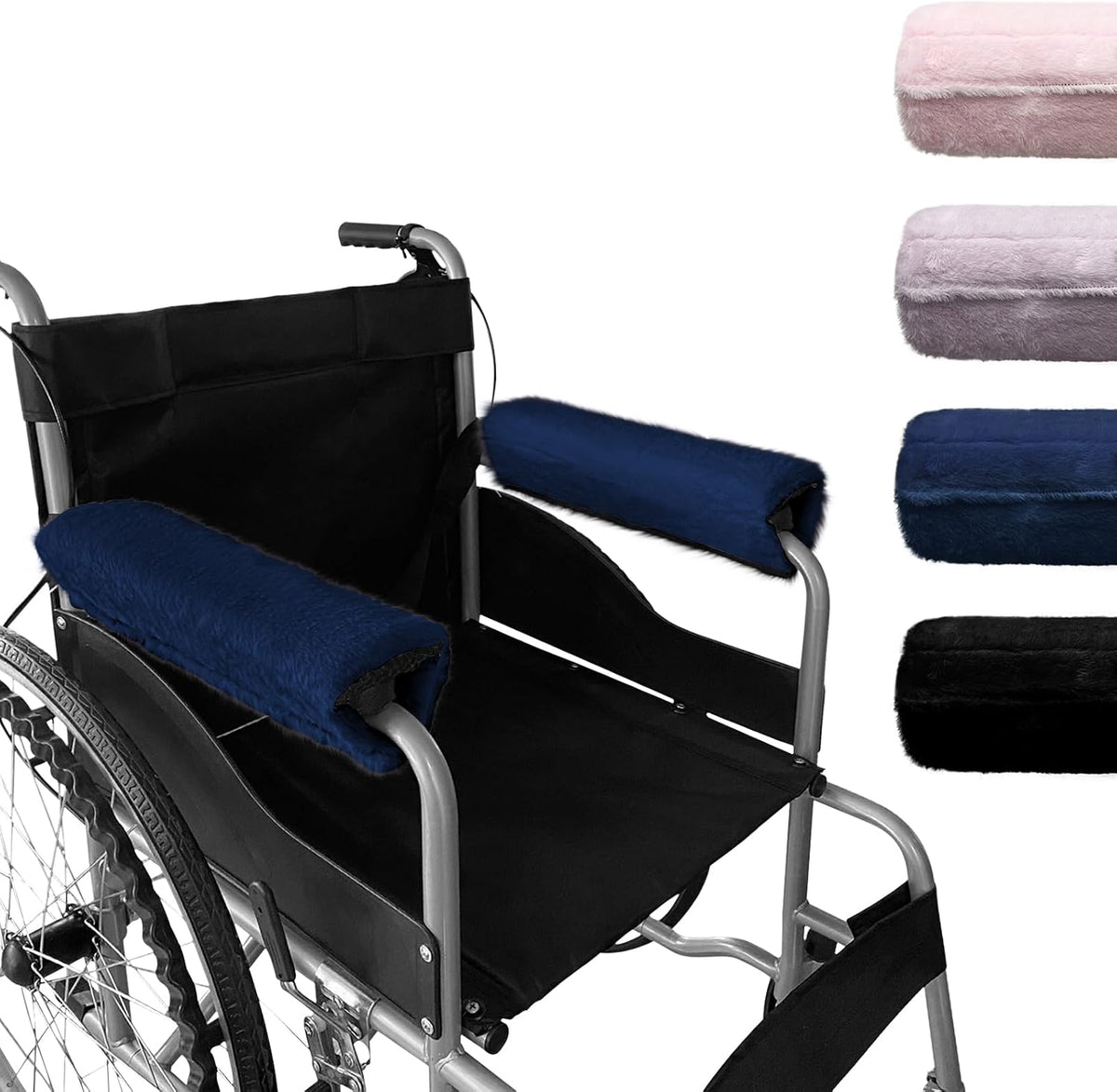 SPRING SEAON Wheelchair Armrest Pads Covers Fuzzy Desk Chair Arm Pads Soft