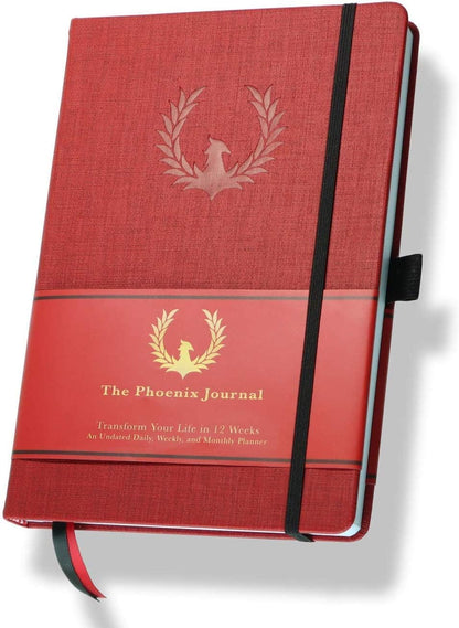 The Phoenix Journal - Quarterly Goal Planner, Daily Planner Journal & Organizer for Goal Setting, Productivity & Focus - Undated 12 Week Planner, Weekly & Monthly Planning, Habit Tracking - Hardcover - Black