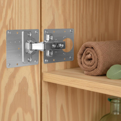 36PCS Cabinet Hinge Repair Plate Kit, Stainless Steel Hinge Repair Board & Brackets with Screws Door Mounting Plate for Kitchen Cabinet, Cupboard, Furniture Door Fix, (3.54"x3.54")