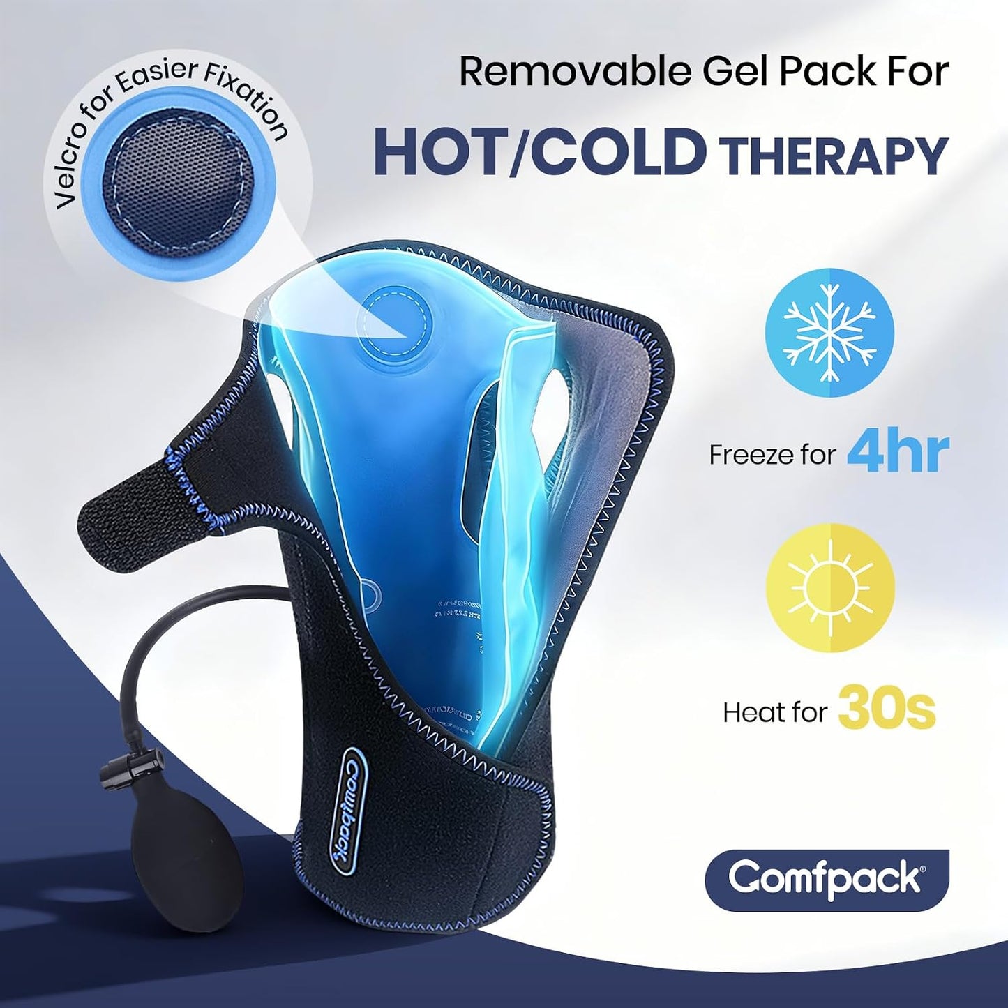 Compression Ankle Ice Pack Wrap for Foot Pain Relief | Ankle Support Brace with 2 Hot Cold Packs for Injuries, Plantar Fasciitis, Sprain & Fracture, Achilles Tendonitis, Surgery