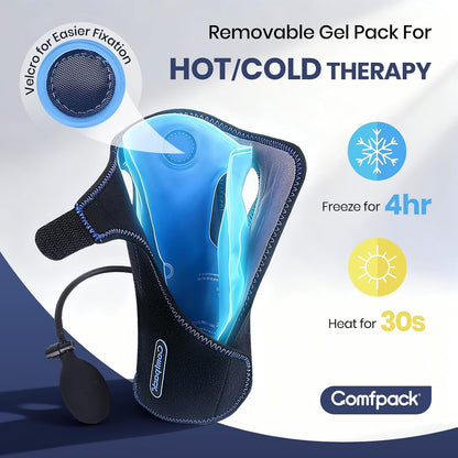Compression Ankle Ice Pack Wrap for Foot Pain Relief | Ankle Support Brace with 2 Hot Cold Packs for Injuries, Plantar Fasciitis, Sprain & Fracture, Achilles Tendonitis, Surgery