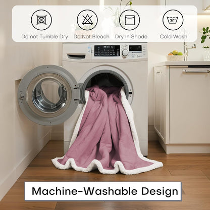 Electric Heated Blanket Full Size 72"x84" – Light Gray | ETL for Safe Overnight, 4 Heat Settings & 10H Auto Off, Dual-Sided Microplush Sherpa for Home Night, Machine washable