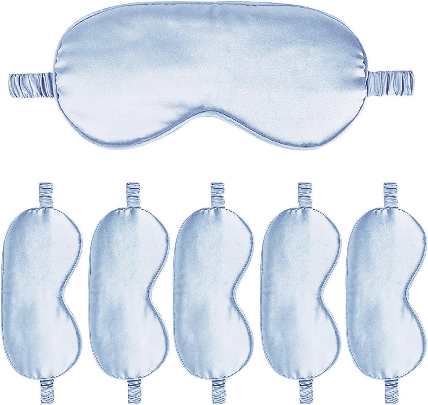 6PACK Silk Sleep Mask Satin Eye Masks Blackout Silky Eyeshade Cover Soft Blindfold Eyeshades for Women Sleeping Travel Gift